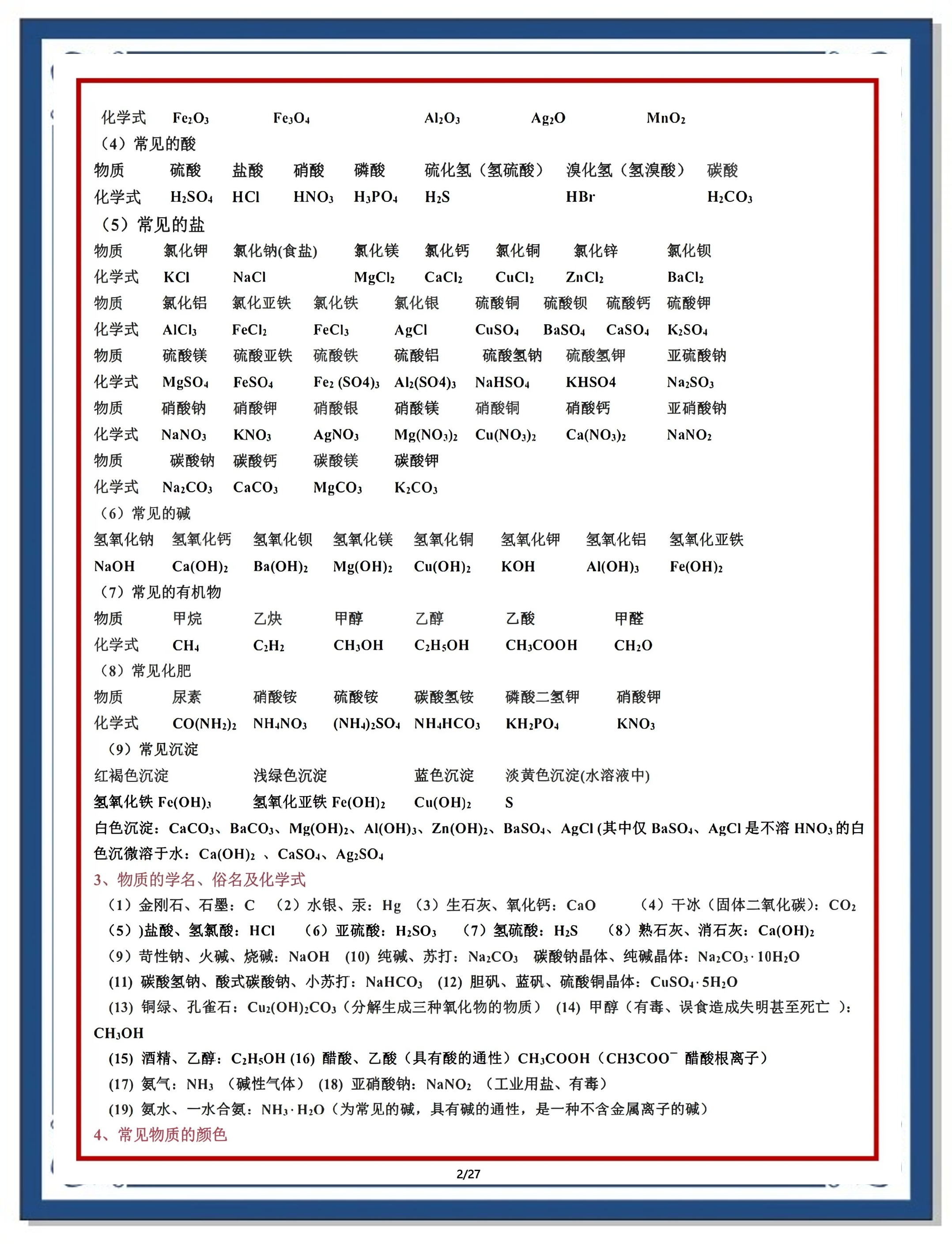 初中化学必备知识点！化学保底90分！的简单介绍